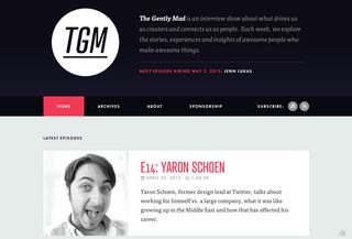 Creator Adam Clark steered clear of the traditional blog layout for his podcast website