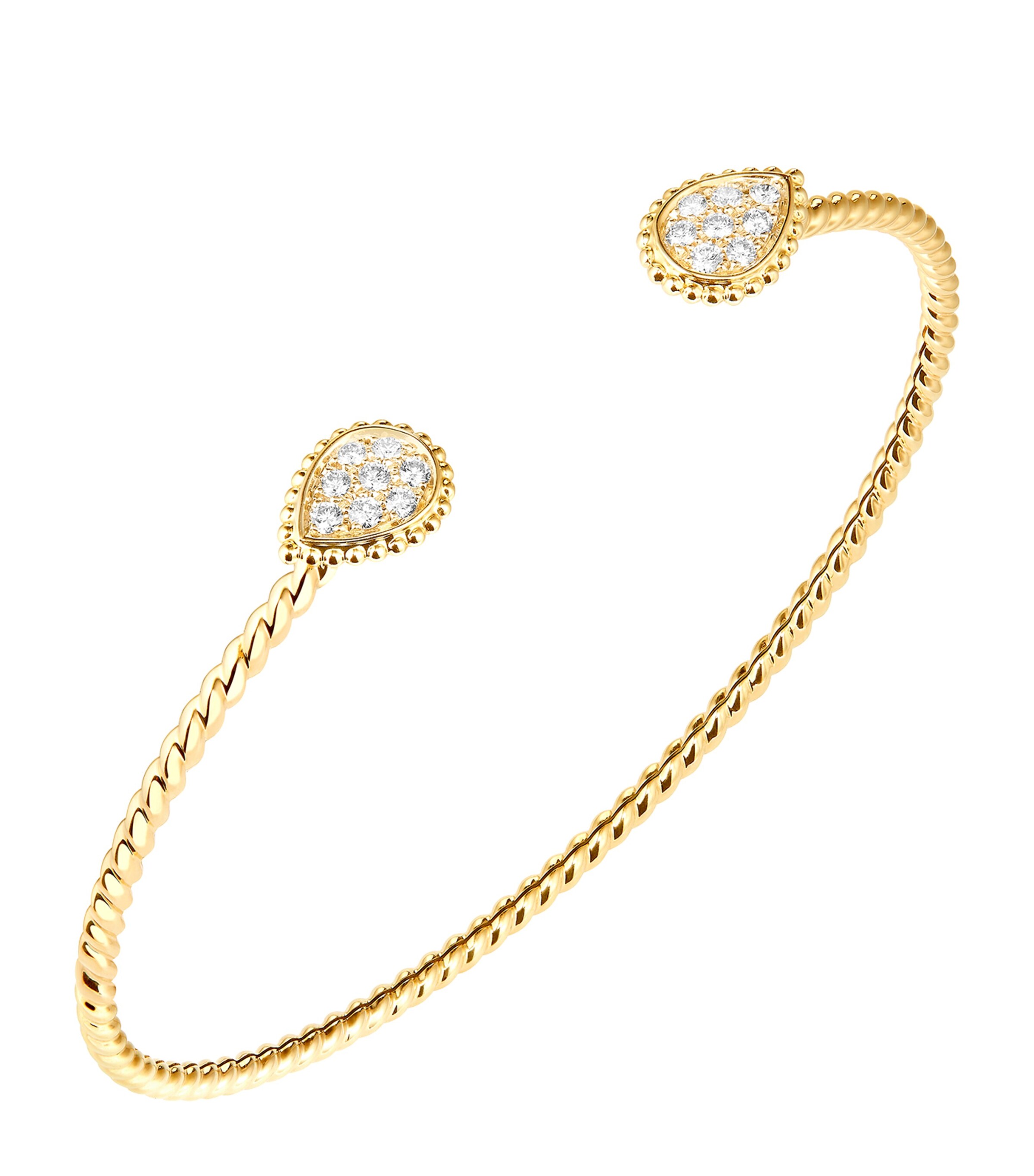 Boucheron Yellow Gold and Diamond Serpent Boh&amp;egrave;me Bangle