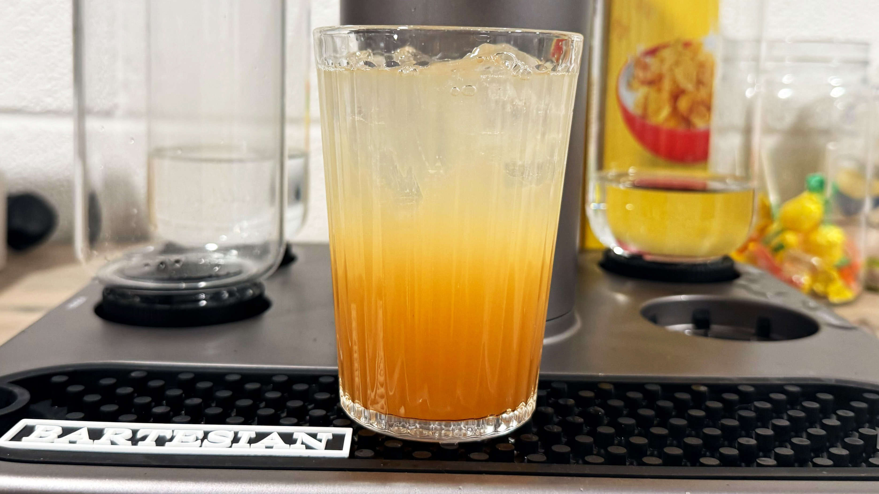 a cocktail made on the bartesian premium cocktail machine