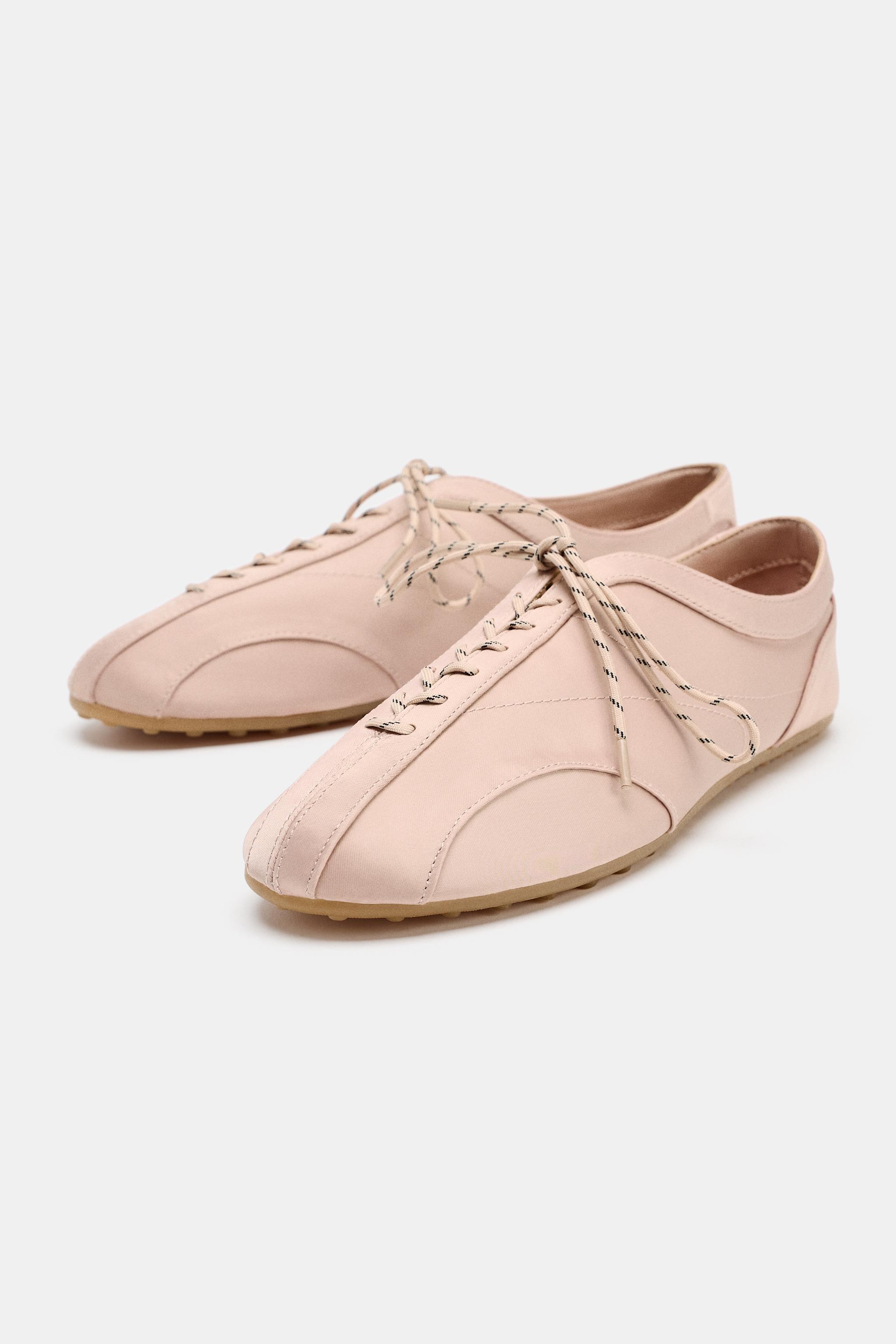 Lace-Up Sporty Ballet Flats