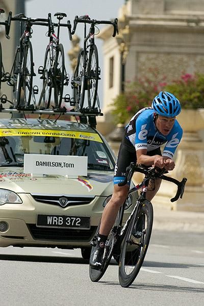 Tom Danielson (Garmin Barracuda) makes his way around the course on day one of the tour.