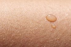 a drop of sweat on skin