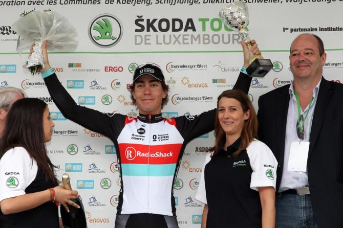 Stage 3 winner Giacomo Nizzolo (RadioShack Leopard) on the podium