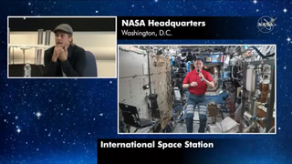 Brad Pitt asks NASA astronaut Nick Hague questions about what it's really like to live in space.