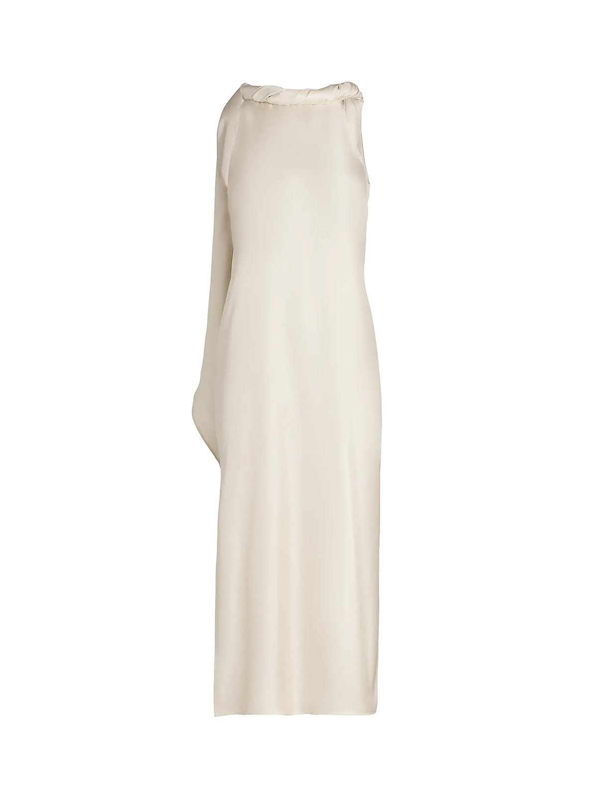 Susan Twisted Collar Silk Midi-Dress