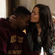 jharrel jermone hugged and kissed by jennifer lopez in a still from the movie unstoppable