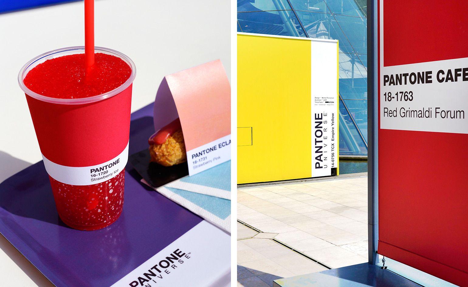 They decorated the café with colorful walls