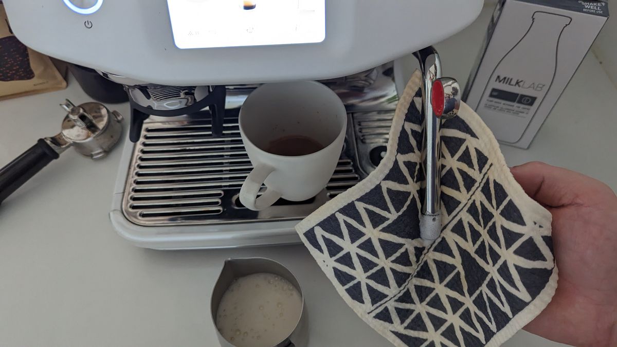 The Barista Touch Impress in various stages of use