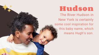 mother and baby laughing to illustrate cool baby names hudson