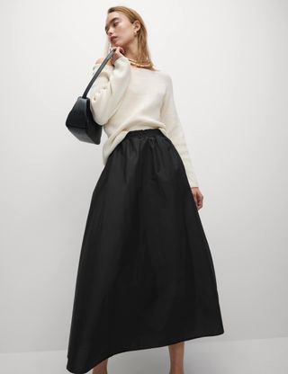 Pure Cotton Poplin A-Line Skirt