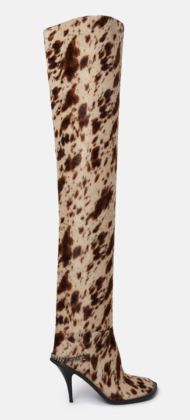 Ryder Appaloosa Print Velvet Above-the-Knee Stiletto Boots