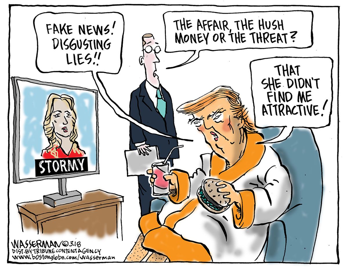 Political cartoon U.S. Trump Stormy Daniels affair allegations 60 ...