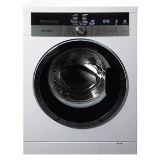 Empty Grundig washing machine with knob and digital display