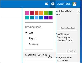 Select More mail settings on Outlook.com