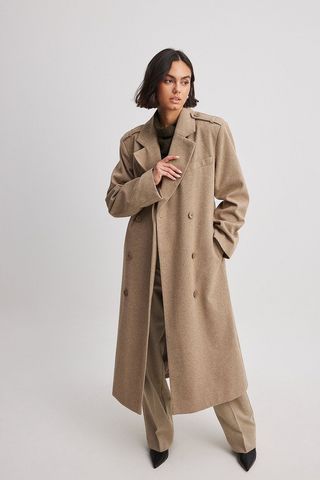 NA-KD, Long Herringbone Trenchcoat