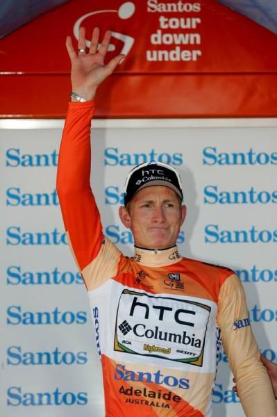 Andr&eacute; Greipel (HTC-Columbia) in his Ochre jersey.