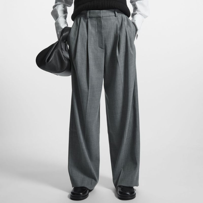 wide leg tailored trousers