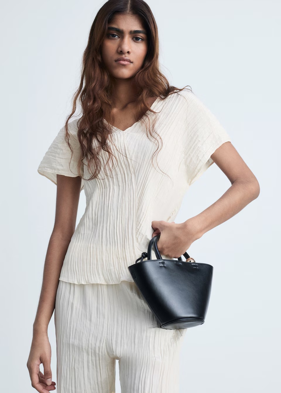 Wrinkled Effect V-Neck Top - Women | Mango Usa