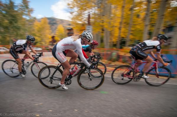 Erica Allar (RideClean/PatentIt.com) in action during the Tour of Vail criterium.