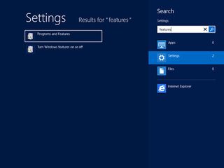 Find a feature in Windows Server 2012