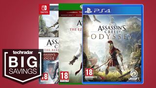 Assassin's Creed boxart with a big savings sticker