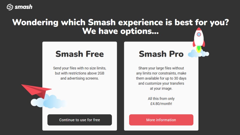 Website screenshot of Smash (August, 2025)