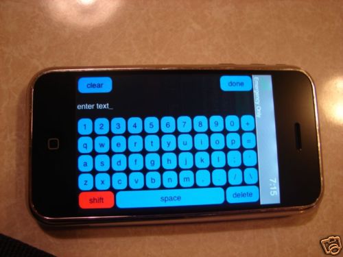 The iPhone with a landscape QWERTY keyboard