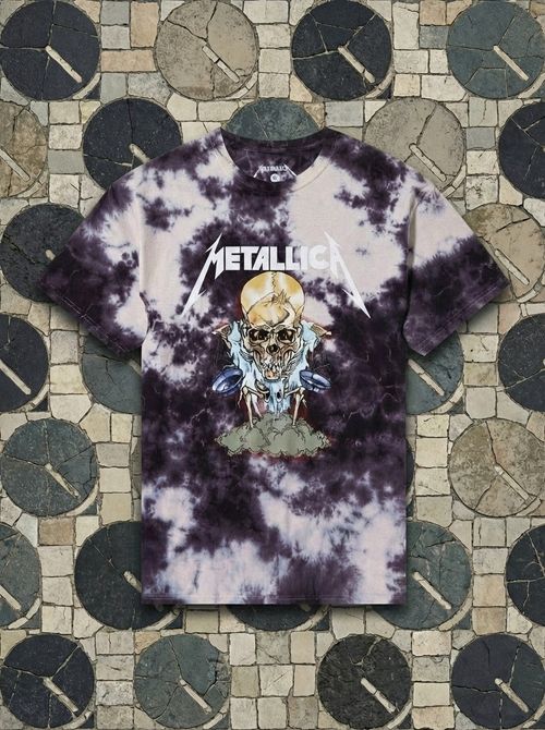 Scales Of Justice skull tie-dye t-shirt