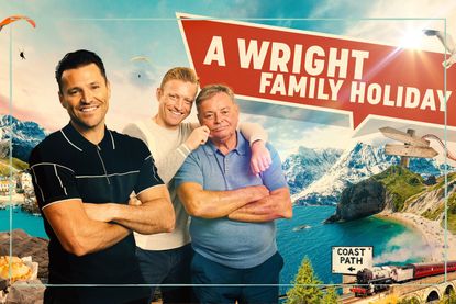 A Wright Family Holiday logo with Mark Wright, Josh Wright and their dad Mark Wright Sr