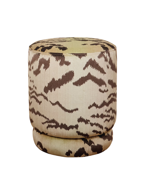 Tiger velvet-jacquard pouf