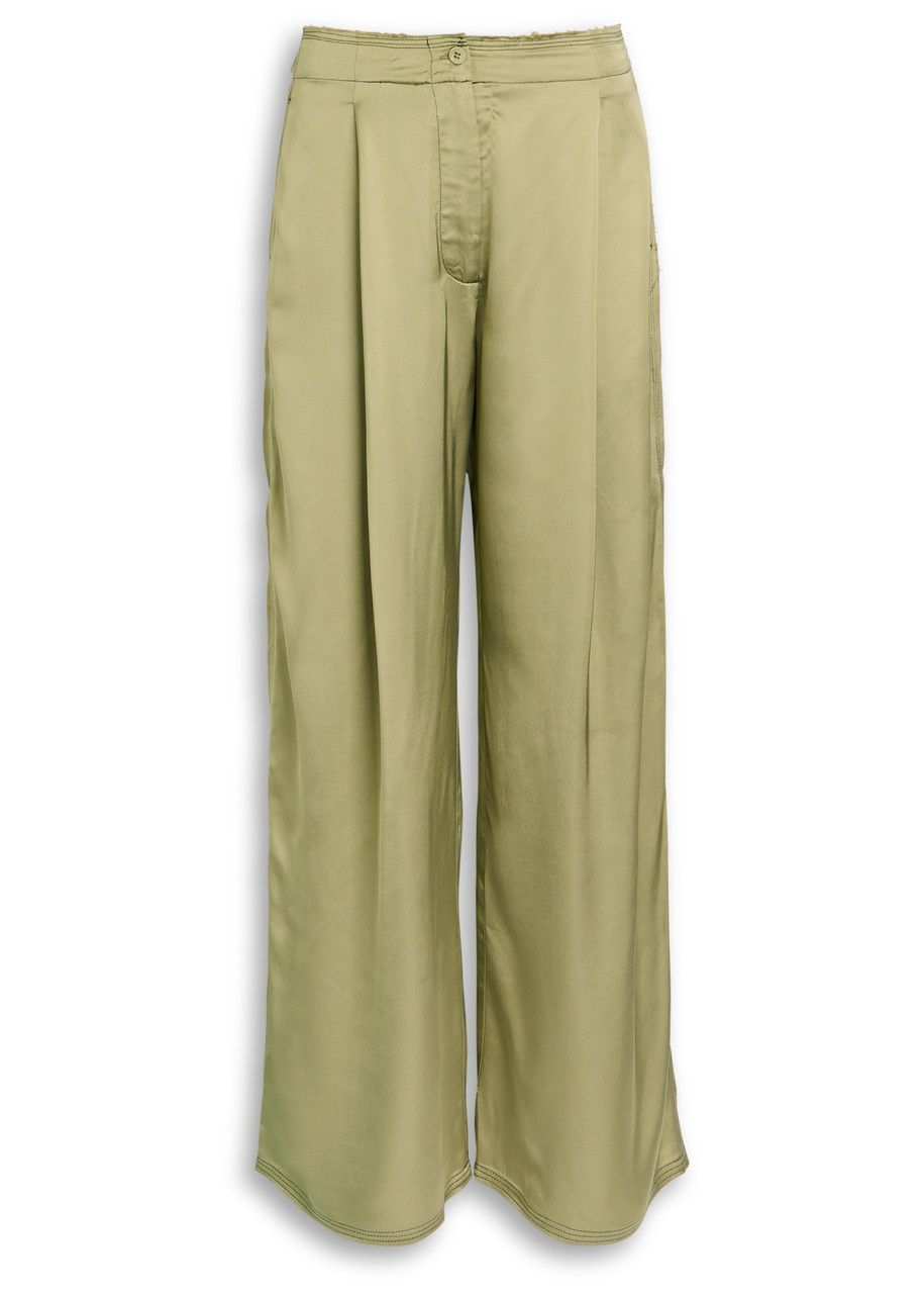 Fisher Fluid Satin Wide-Leg Trousers