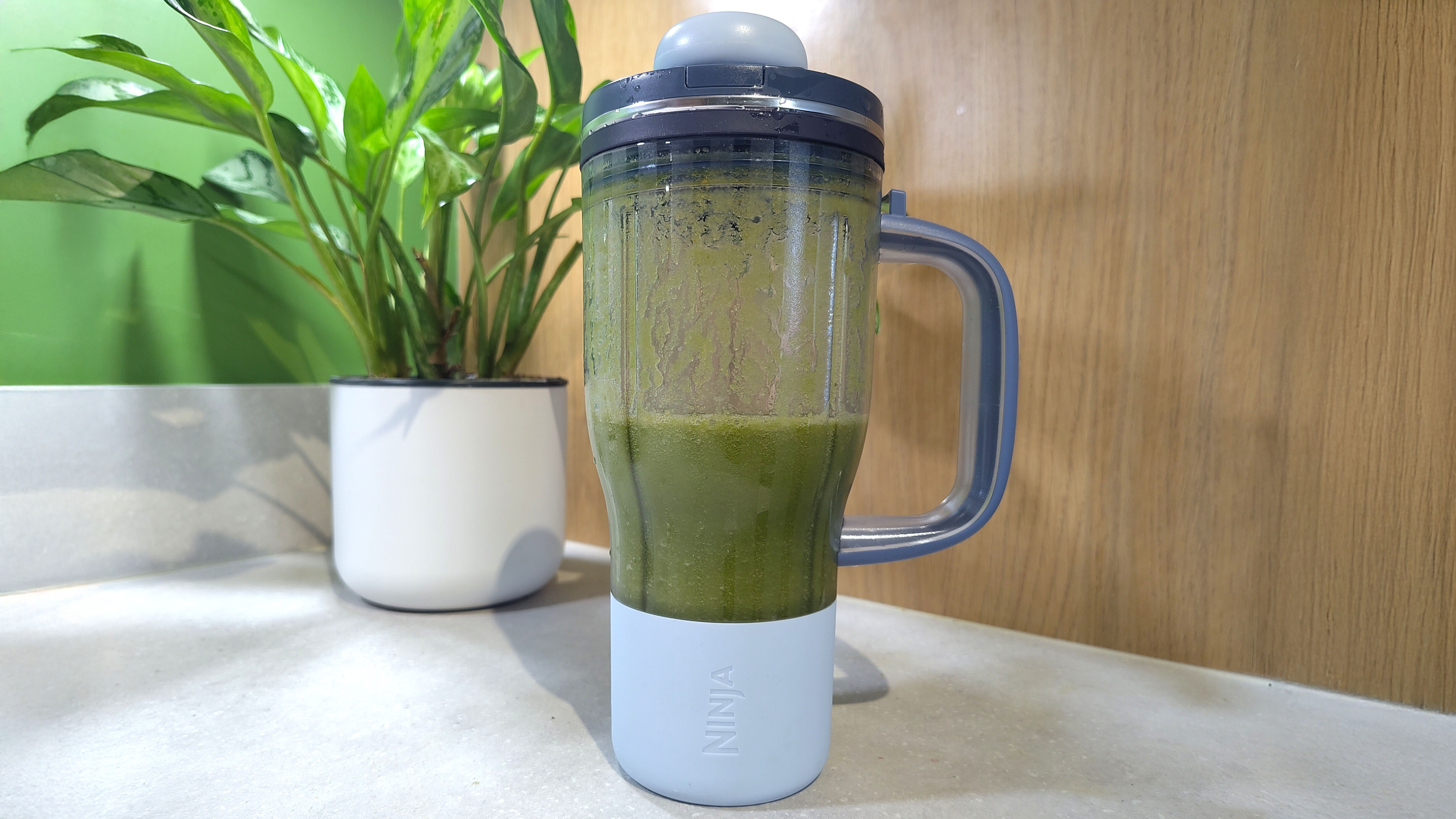 Green juice made using Ninja BlendBoss blender