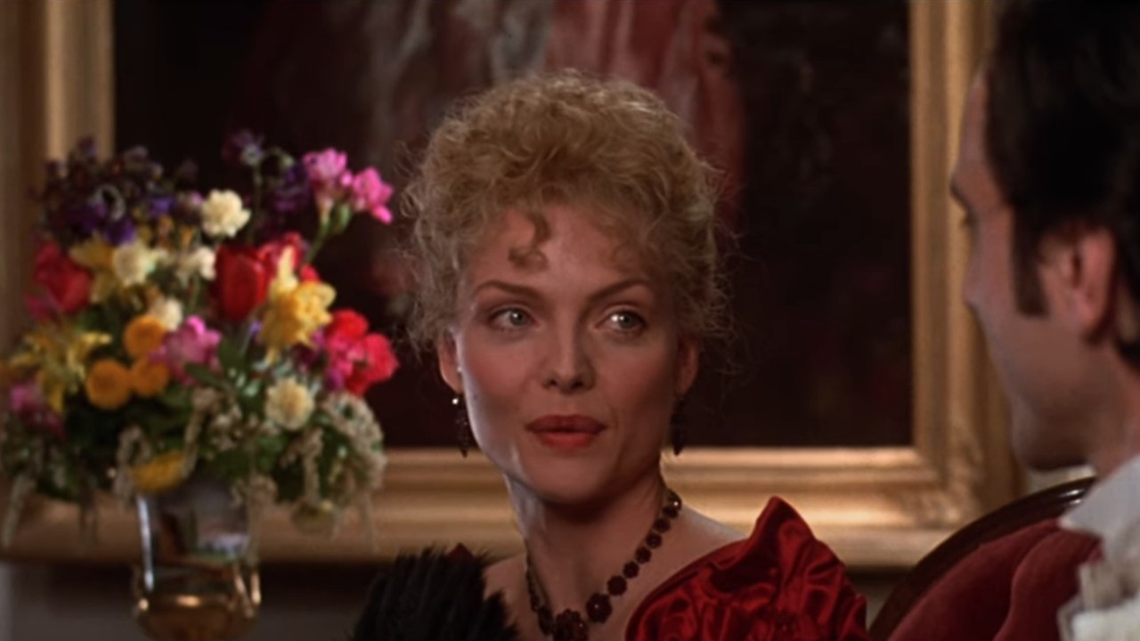 MIchelle Pfeiffer discussing her woes in The Age of Innocence