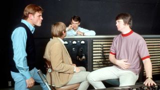 The Beach Boys in the studio recording Pet Sounds