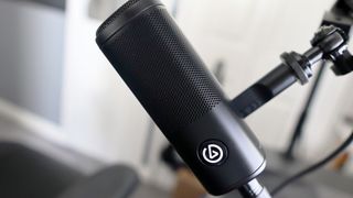 Elgato Wave DX XLR microphone on a mic arm