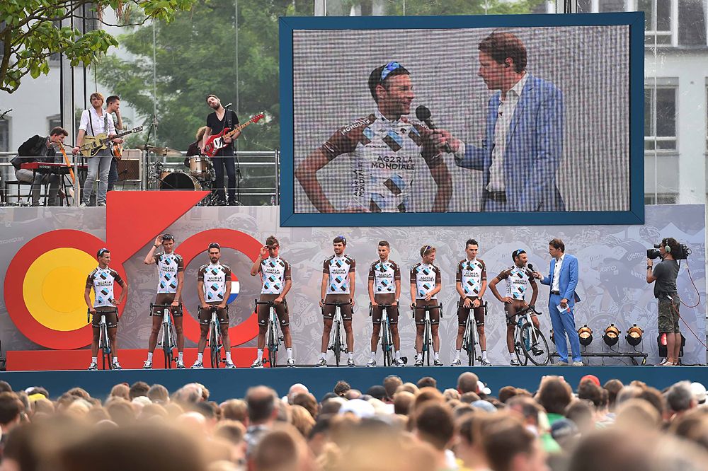 Jean-Christophe Peraud (AG2R La Mondiale) is interviewed