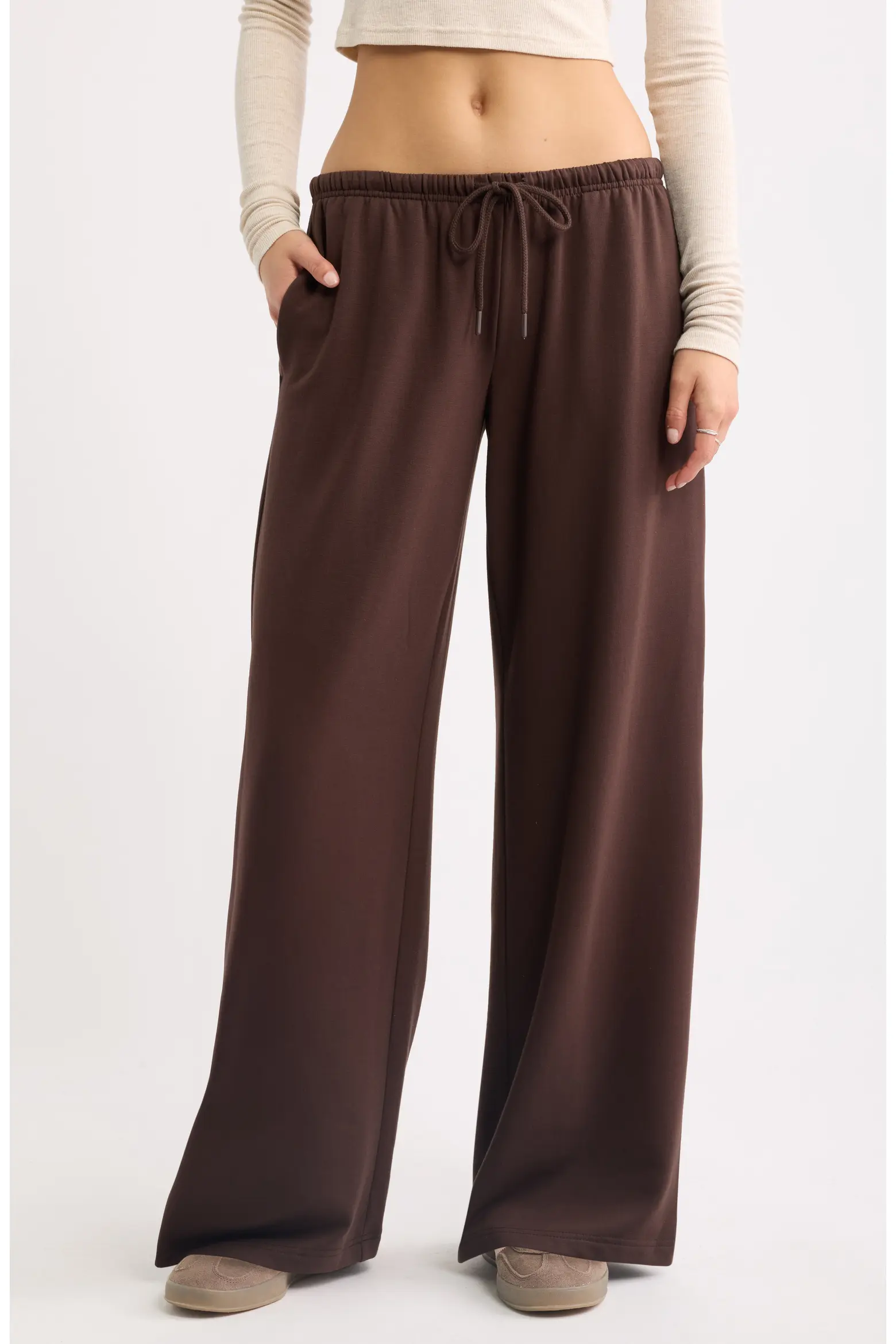 BP., Narrow Waistband Baggy Wide Leg Sweatpants