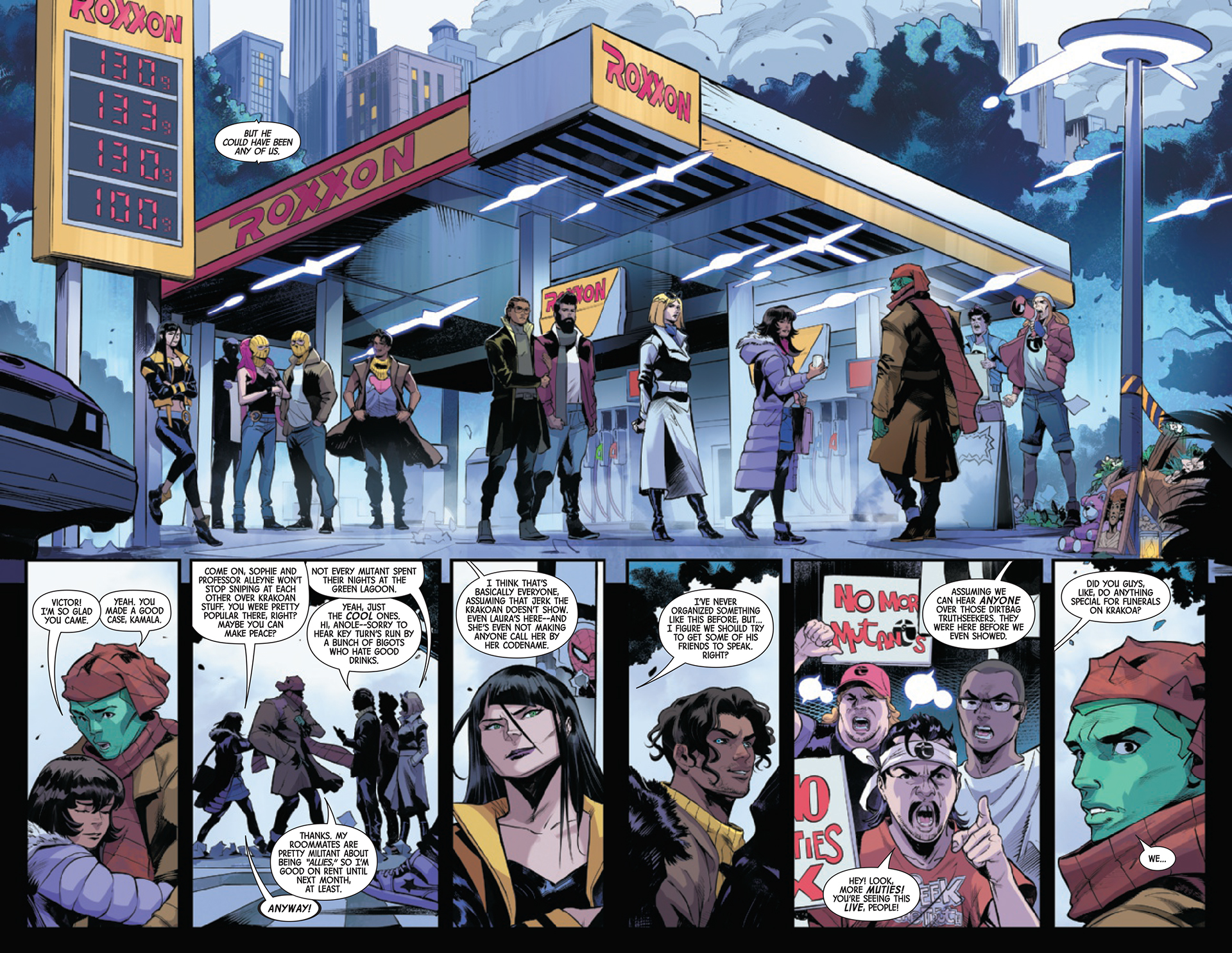 Young mutants mourn the death of one of their own in NYX #3