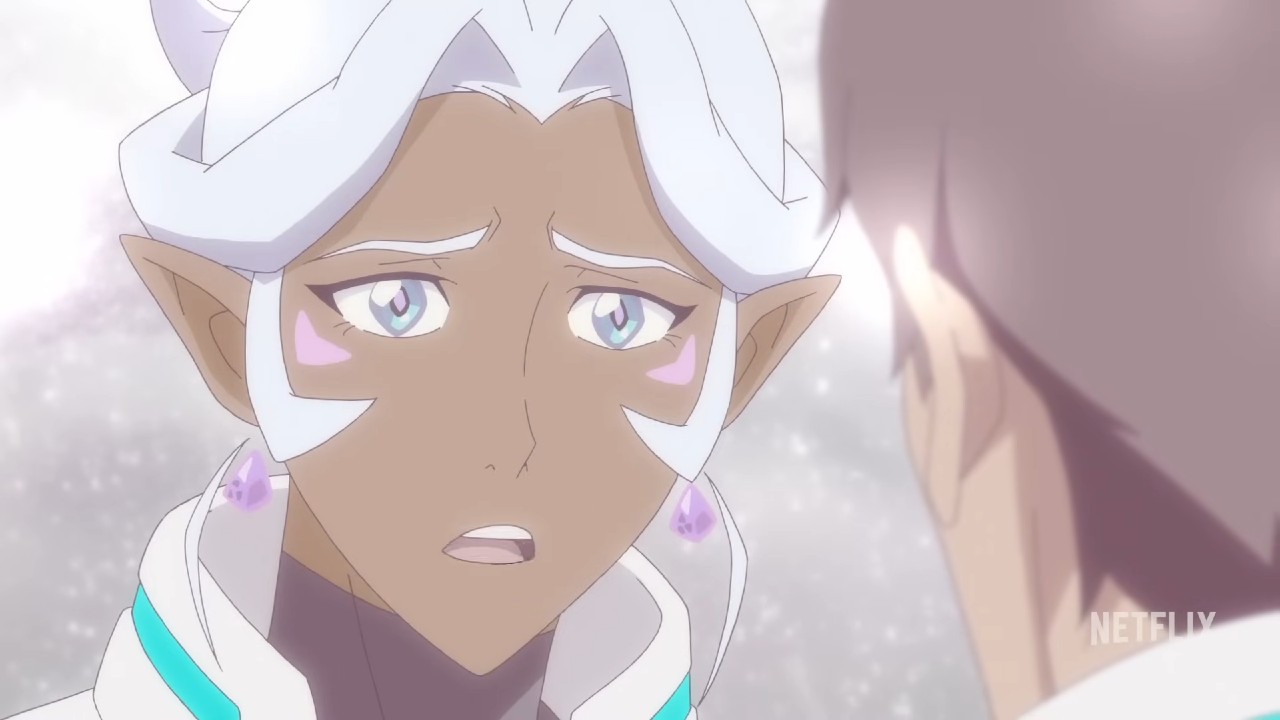 Princess Allura (Kimberly Brooks) saying her goodbyes to the team on Voltron