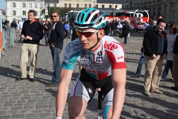 Andre Greipel (Omega Pharma-Lotto) was in determined mood in Compiegne.