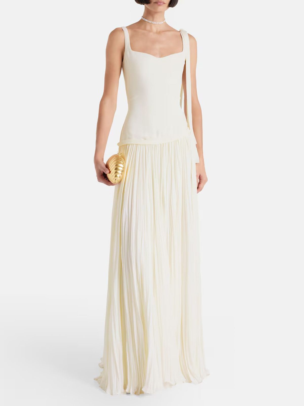 Ana Crêpe and Chiffon Gown in Yellow - Marmar Halim