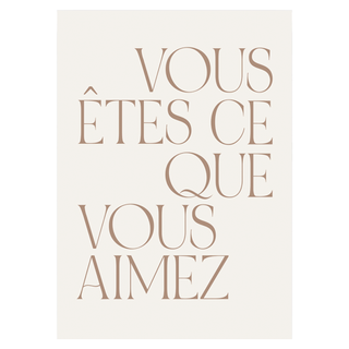 A neutral art print featuring French typography