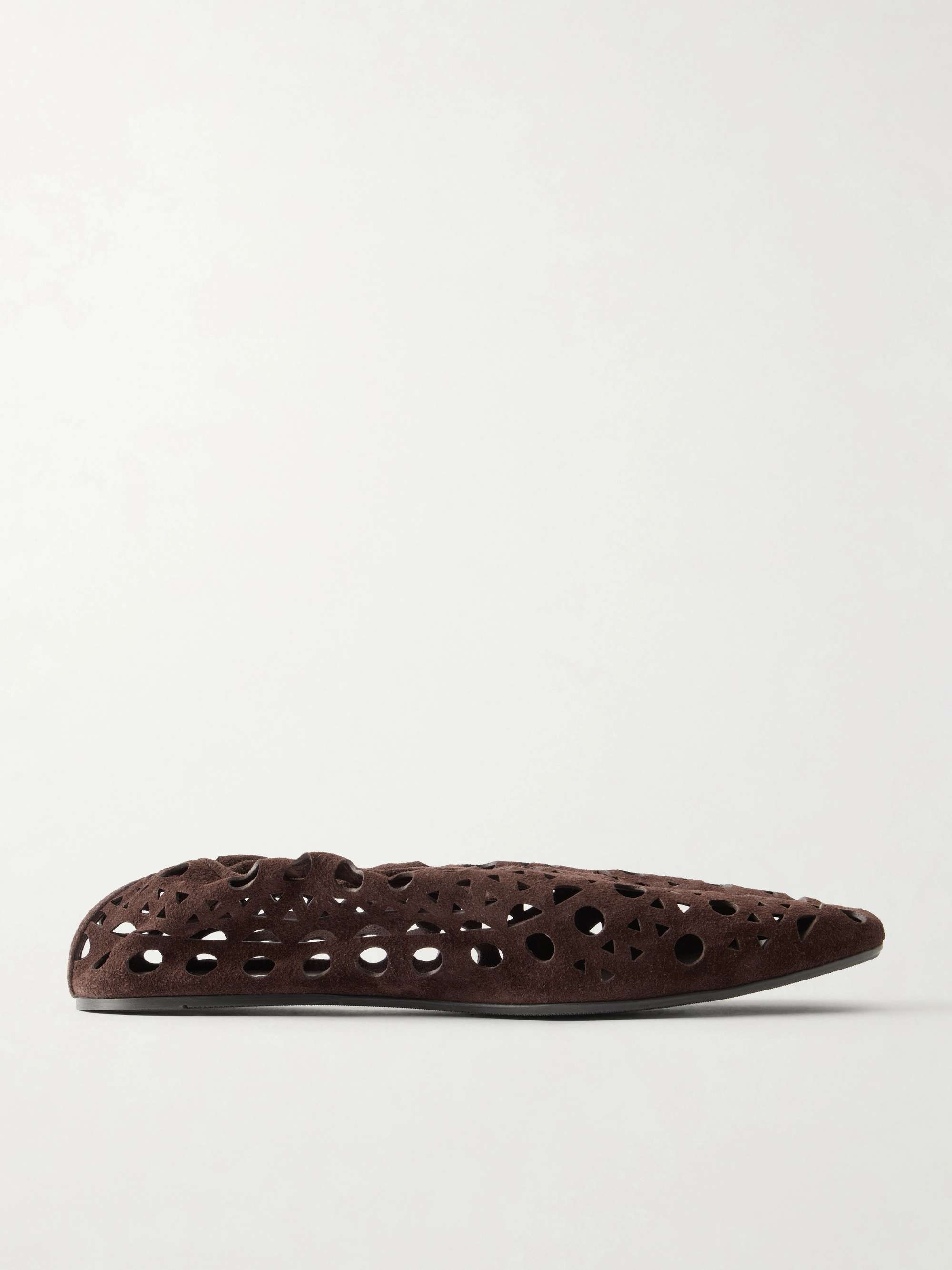 Neo Vienne Perforated Suede Ballet Flats