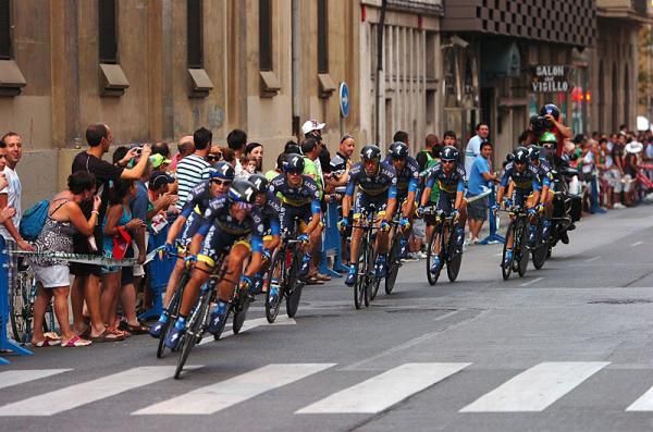 Alberto Contador and his Saxo Bank Tinkoff Bank team