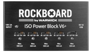 A RockBoard Powerblock ISO V6+ pedalboard power supply