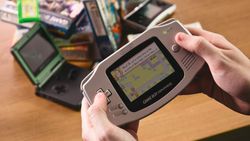 best GBA games: A screenshot of someone playing Pok&eacute;mon on a Game Boy Advanced. 