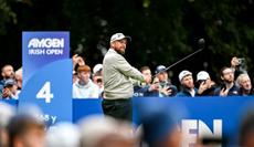 Shane Lowry hits a tee shot during the Irish Open