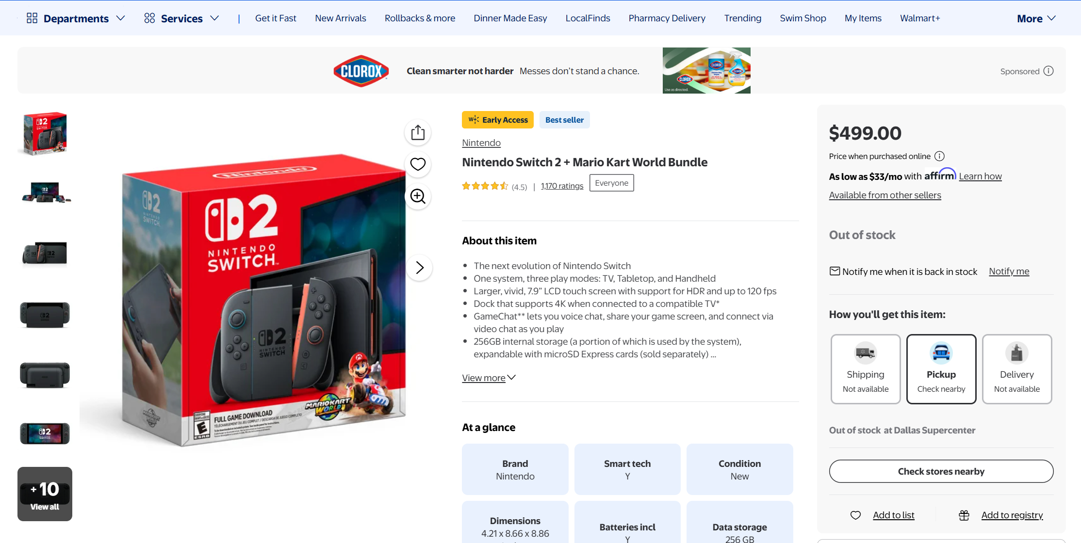Walmart Nintendo Switch 2 and Mario Kart World bundle
