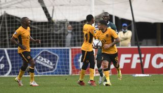 Keegan Dolly of Kaizer Chiefs celebrates his goal 