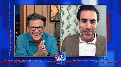 Stephen Colbert and Sacha Baron Cohen